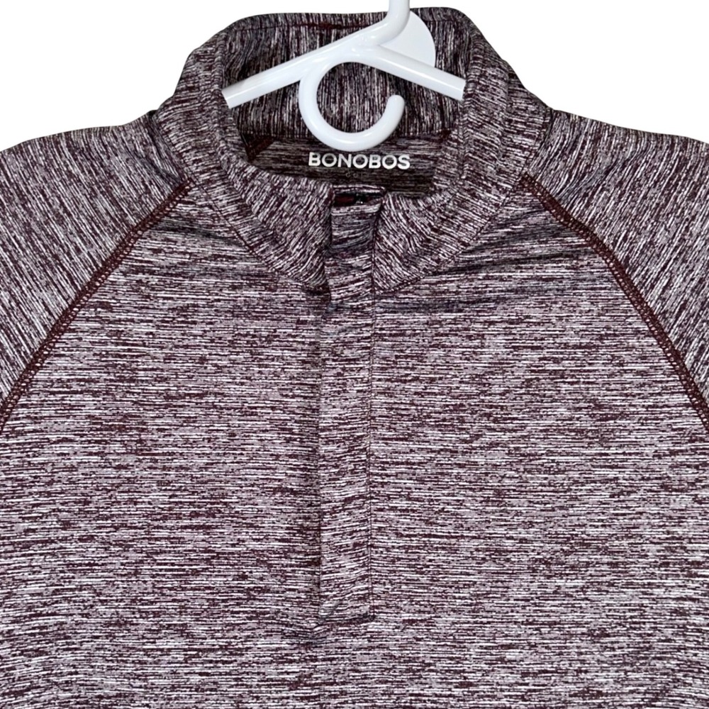 Bonobos Golf Mens Purple Heather Quarter Zip Pullover Slim Fit Medium‎